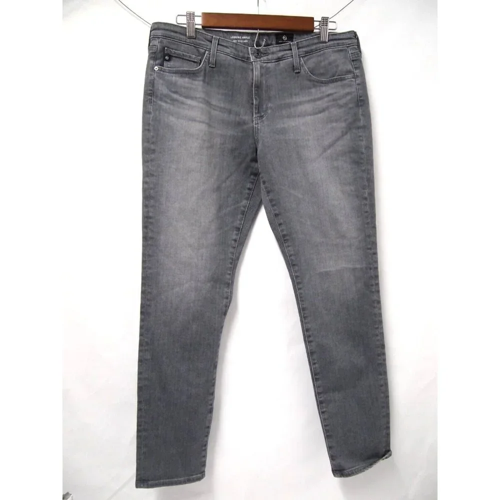 NWT AG Adriano Goldschmied Womens Jeans 31 Legging Ankle Skinny Grey Low Rise - Picture 2 of 7